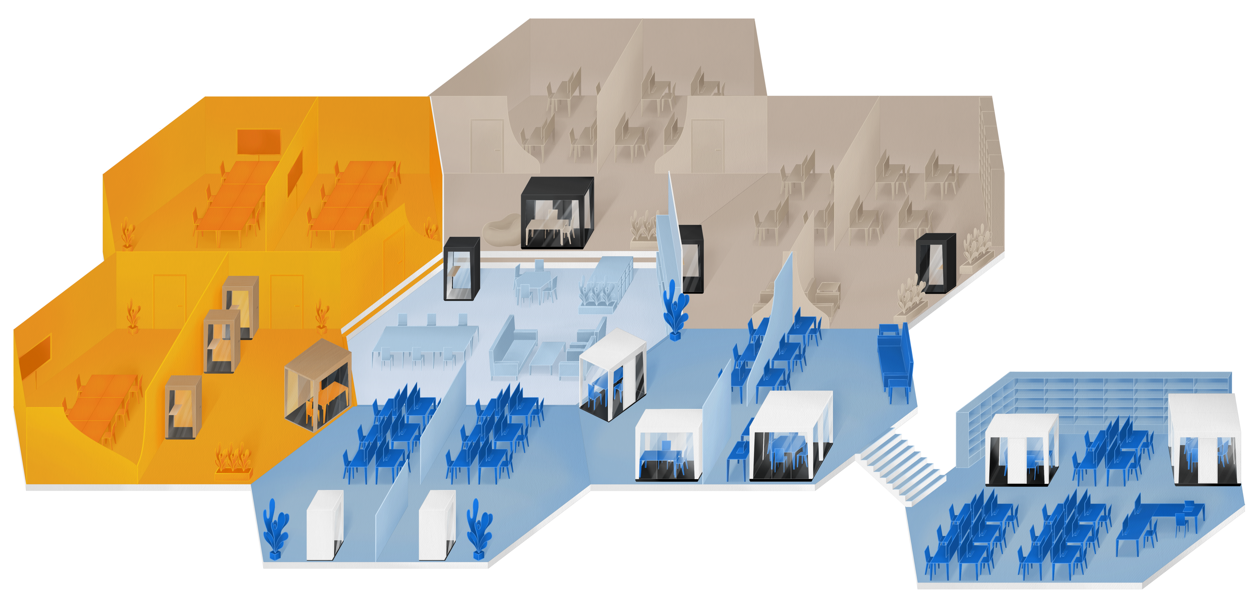PLAN A MULTI-SPACE OFFICE SUCCESSFULLY